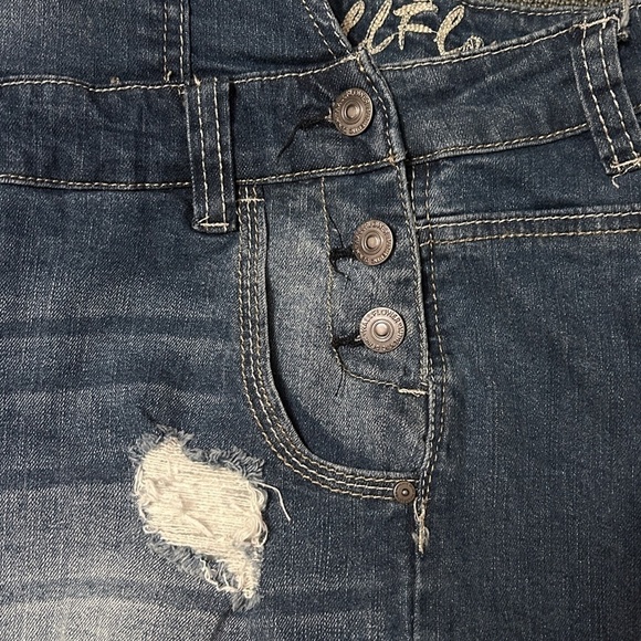 Wallflower Overall Shorts Factory Destroyed Distressed Dungaree Denim Romper - Picture 9 of 13